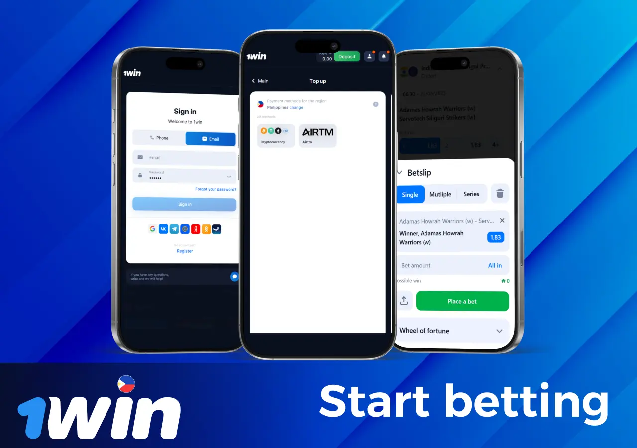 Step-by-step guide to placing cricket bets in the bookmaker's app.